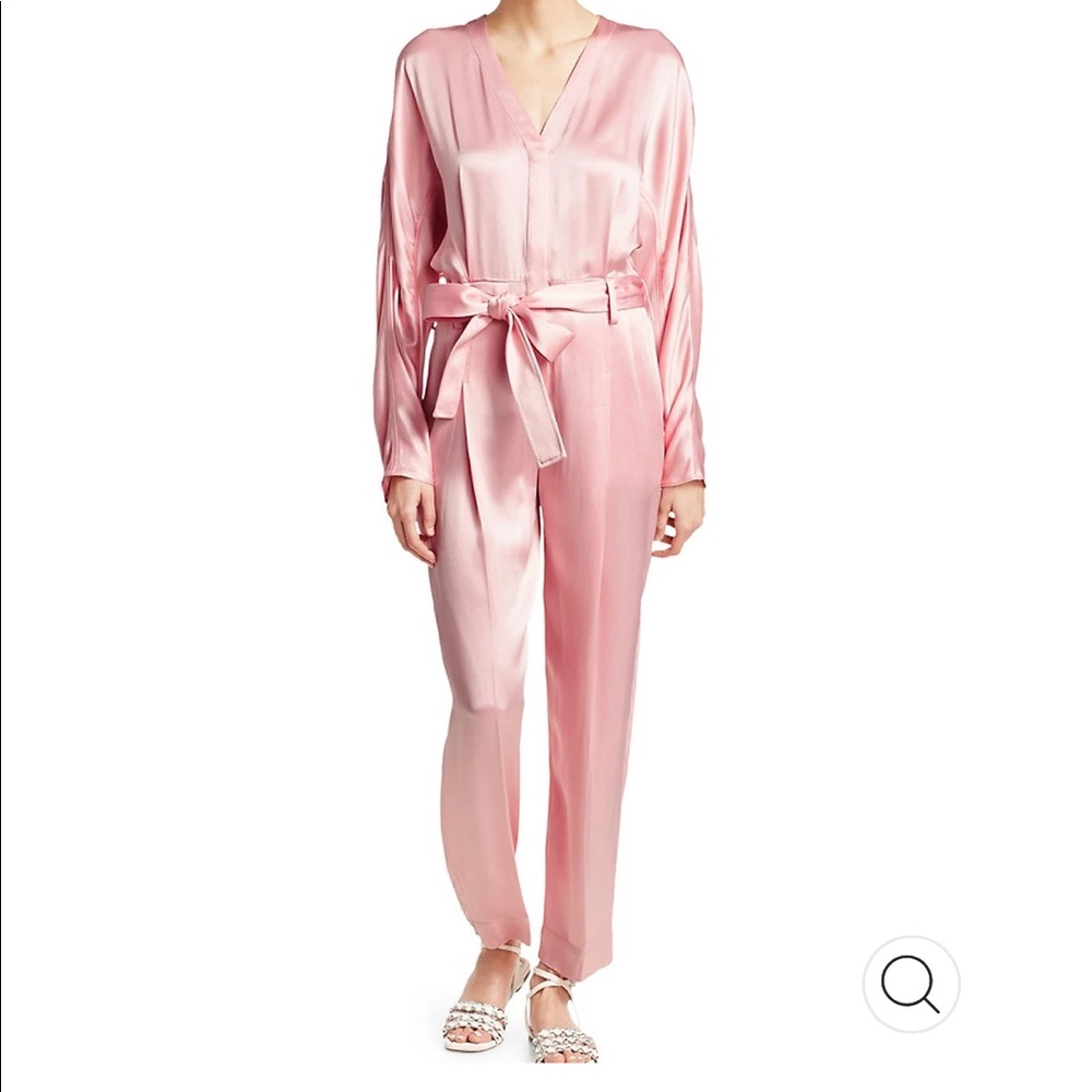 3.1 Phillip Lim Pink Satin belted jumpsuit
